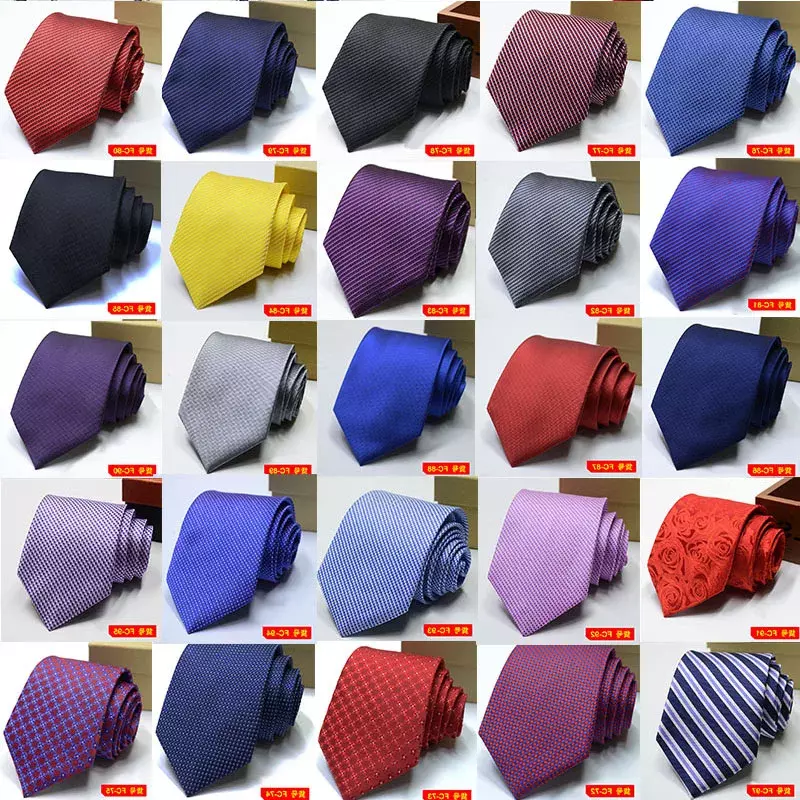 100 Styles Men's Ties Solid Color Striped Flower Floral 8cm Jacquard Necktie Accessories Cravat Party Mens Formal Dress Ties