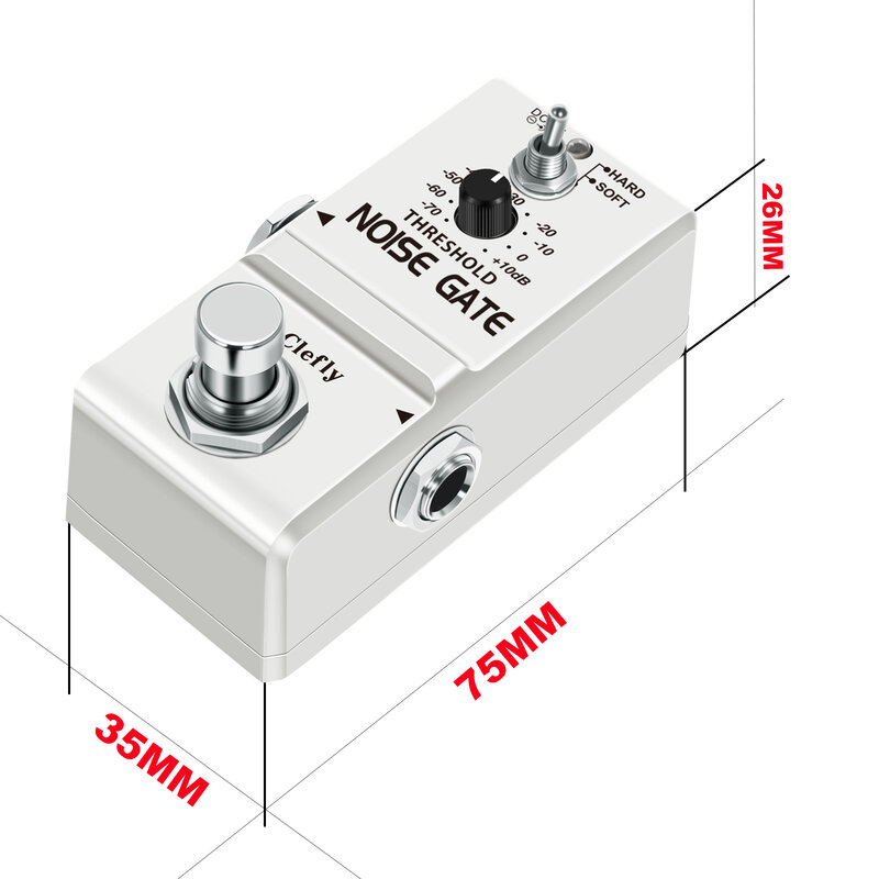 Clefly LN-319 기타 노이즈 게이트 페달 소음 킬러 페달 소음 억제 효과 일렉트릭 기타 하드 소프트 2 모드