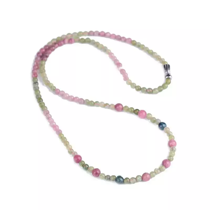 Prawdziwy naturalny kryształ tęczowy pełny kolor turmalinowy łańcuszek główny kocie oko Wangfu piękno piękno krótki łańcuszek naszyjnik biżuteria