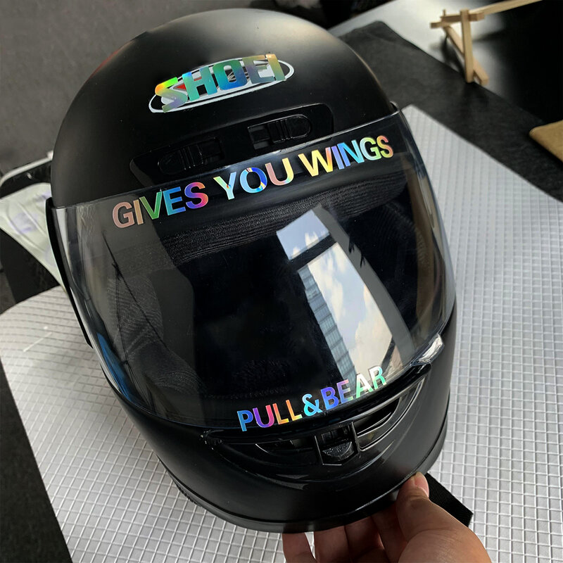 Motocicleta adesivo capacete lente decorativa viseira dar-lhe asas moto lotus reflexivo adesivos de automóvel