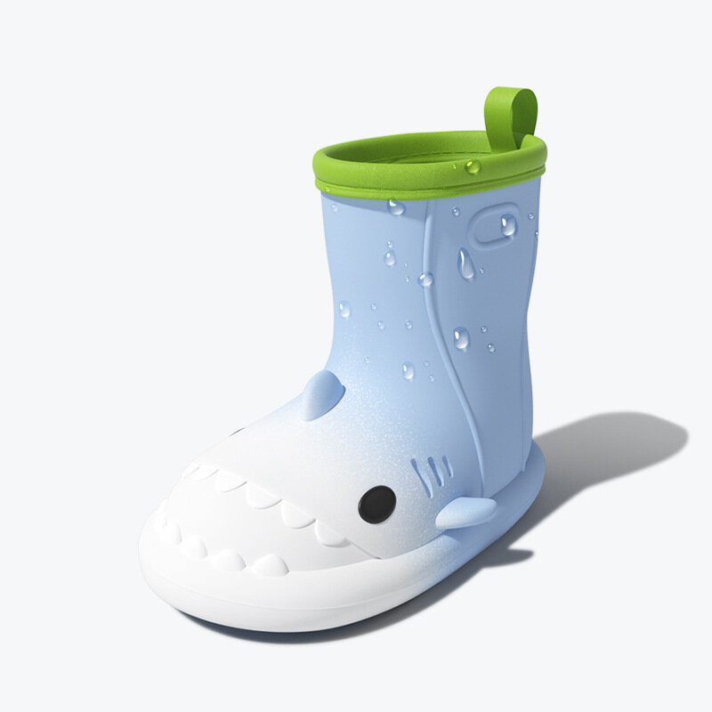 Stivali da pioggia Shark scarpe da donna 2023 nuova suola spessa all'aperto scarpe in gomma impermeabile suola morbida antiscivolo per esterni pioggia di cartoni animati