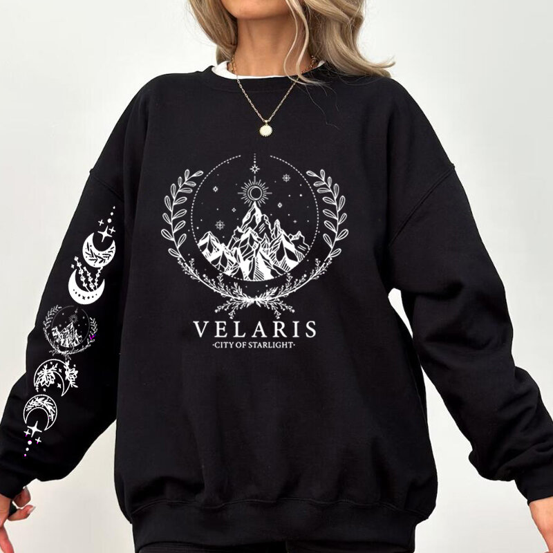 Velaris Stadt von Starlight gedruckt Sweatshirt Frauen der Nacht Gericht Grafik Sweatshirts Acotar SJM Stadt von Starlight Hoodie Schweiß