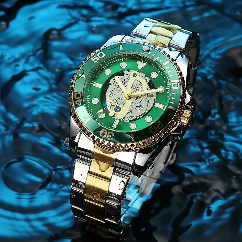 AOCASDIY-Reloj de pulsera de cuarzo para hombre, cronógrafo luminoso, resistente al agua, con fecha automática