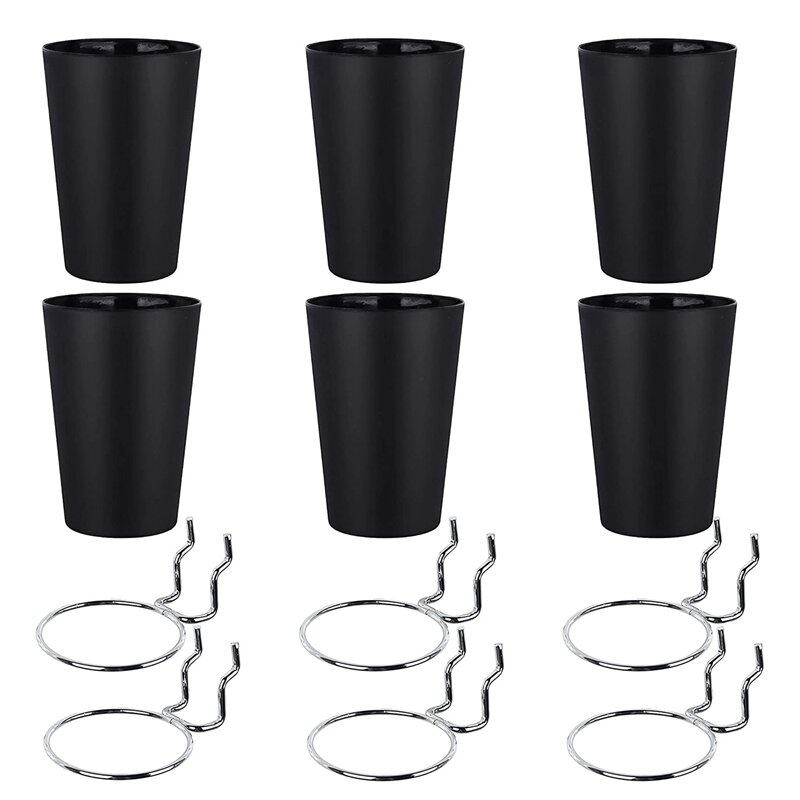 New6 Sets Pegboard Hooks With Pegboard Cups Ring Style Pegboard Bins With Rings Pegboard Cup Holder Accessories