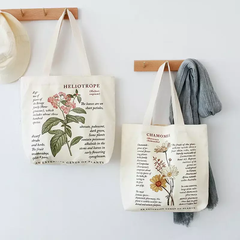 Borsa Shopper a tracolla da donna in tela letteraria retrò moda grande cotone Eco Shopping borse da donna Tote Bags per le donne 2022
