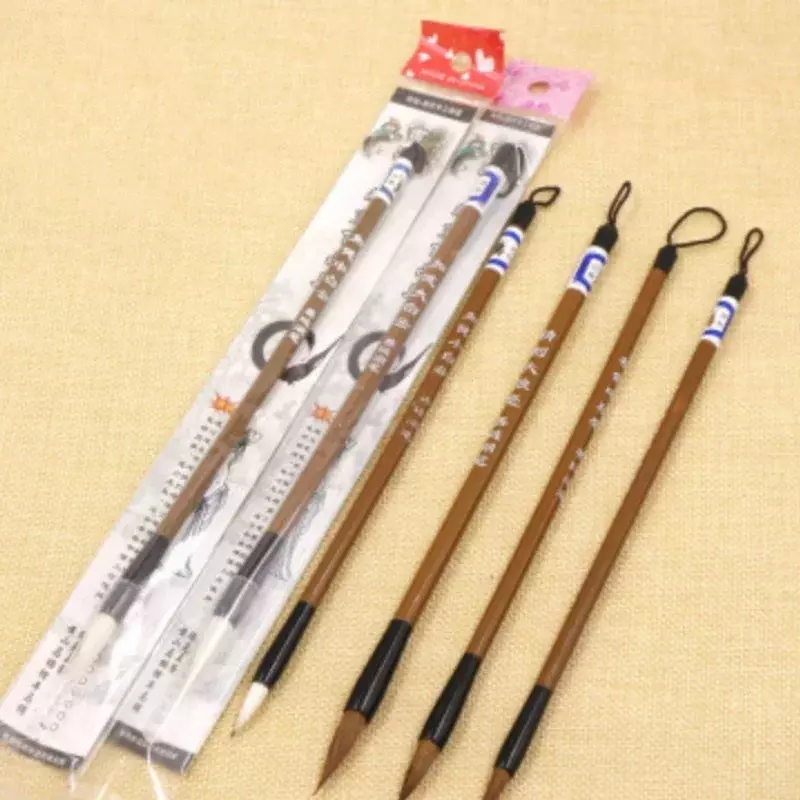 3 buah Set kuas tulis bambu tradisional Cina pena Dip pena kantor sekolah untuk latihan kaligrafi Penholder perlengkapan melukis