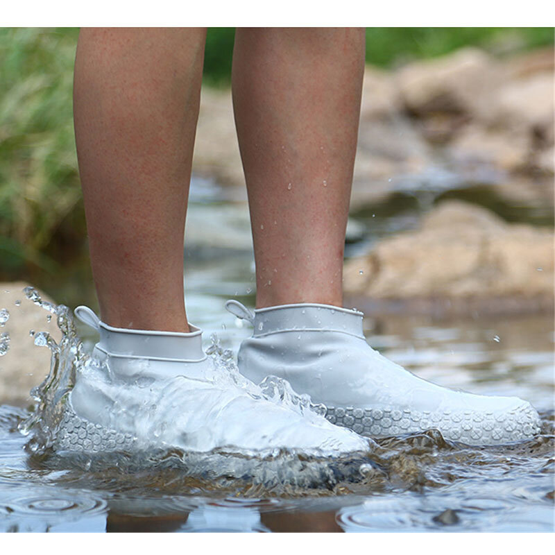 ความยืดหยุ่นซิลิโคนรองเท้ากันน้ำ Unisex สวมใส่ลื่น Camping ป้องกันรองเท้าบูทหน้าฝนสำหรับกีฬากลางแจ้ง