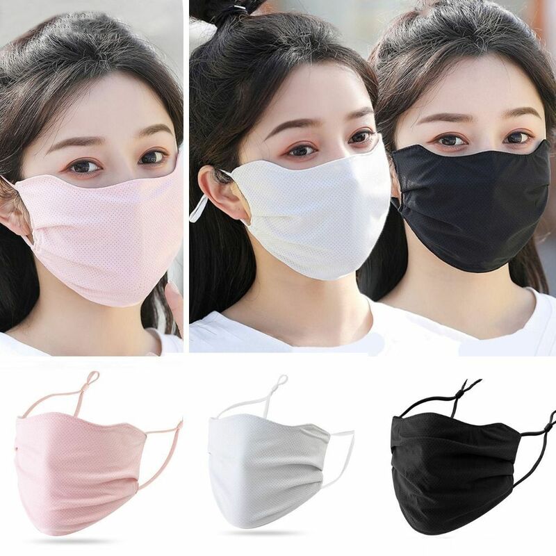 1 pz protezione solare maschera per il viso nuova seta di ghiaccio guida visiera anti-uv maschera per la protezione solare estiva