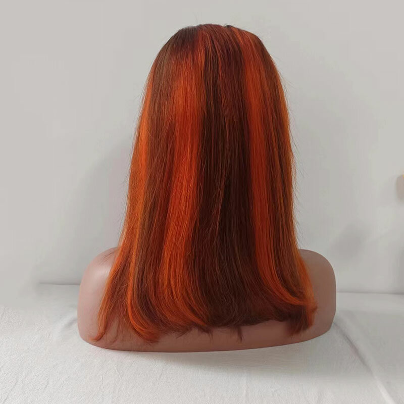 Хайлайтер Боб кружевной фронтальный парик Newmi Омбре коричневый Oranger парик из человеческих волос P4/350 цвет 13x4 полный кружевной фронтальный al парик для женщин