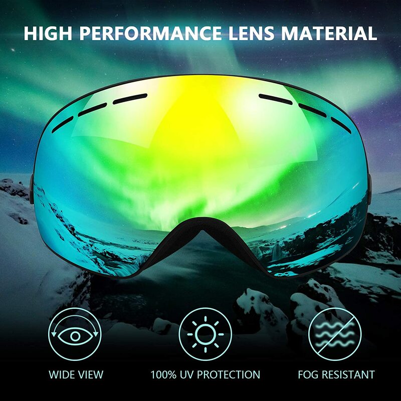 PHMAX kacamata Ski Anti kabut pria dan wanita, kacamata olahraga Ski lapisan ganda UV400, masker Ski salju musim dingin Pro