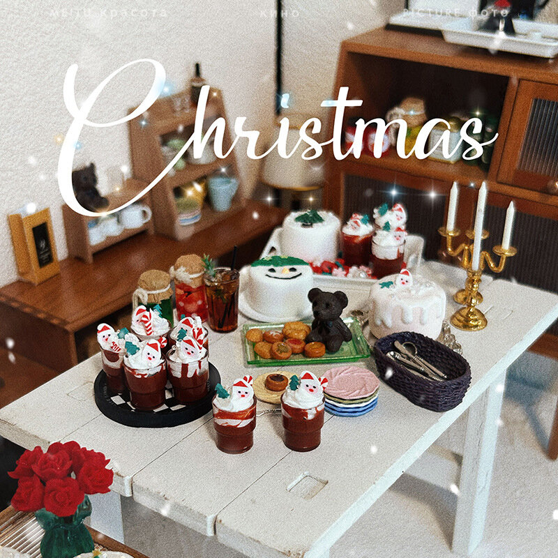 1/12 miniaturowy Model napoju świąteczna czekolada dla lalek dla akcesoriów dekoracja do domku dla lalek dzieci udają zabawki