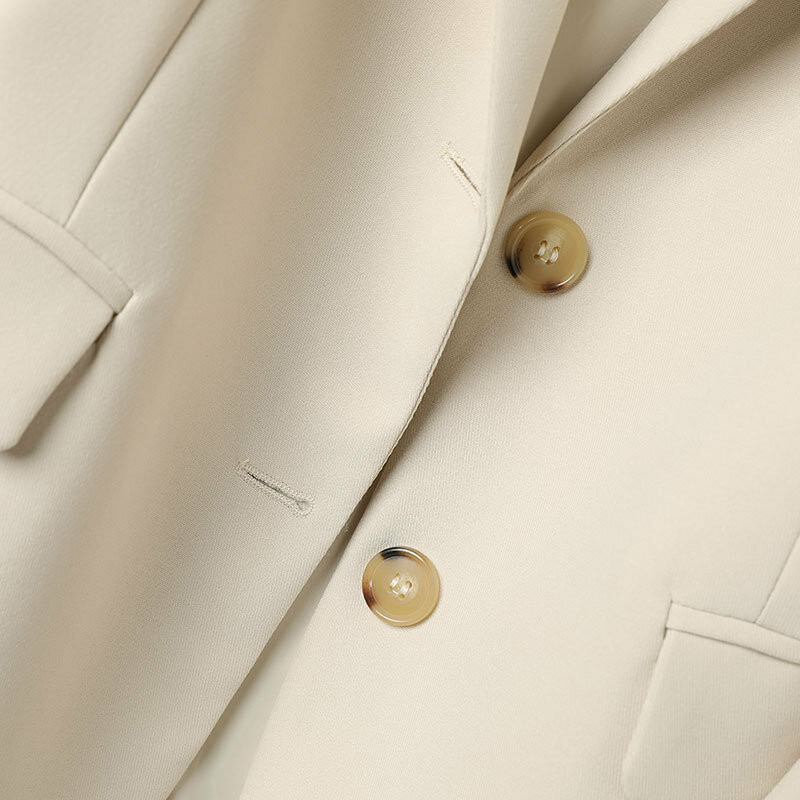 2022 Einfarbig Elegante Blazer Mode Einfache Lose Beiläufige Frauen Jacke Frühling Herbst V-ausschnitt Büro Dame Anzug Mantel