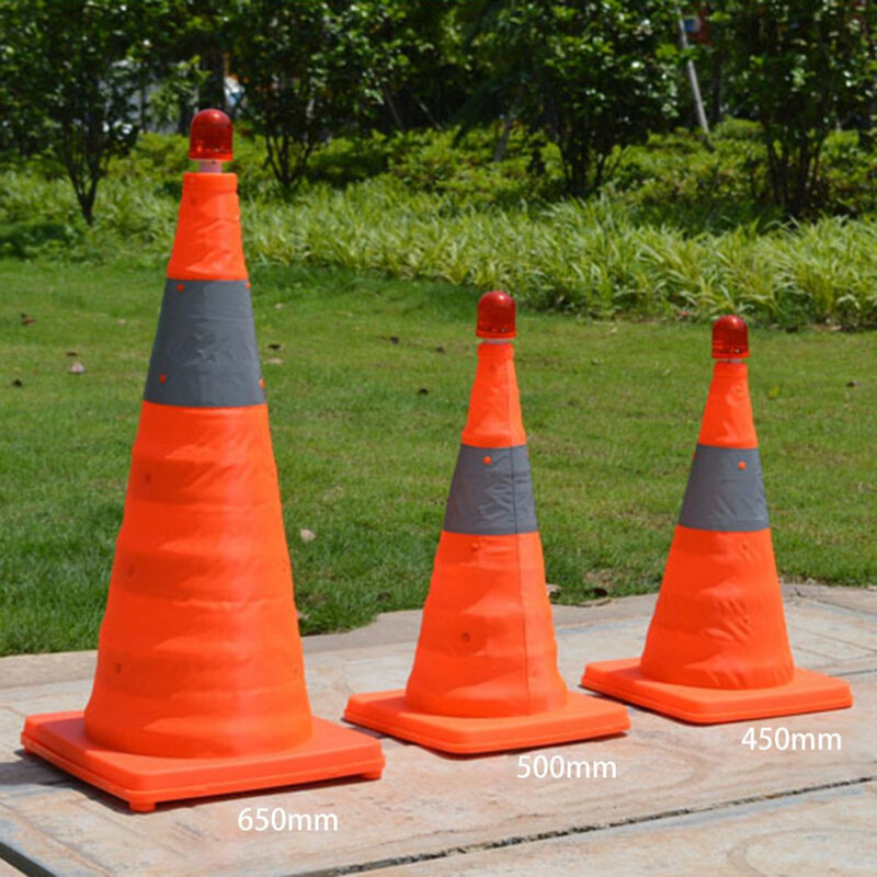 Telescopic Folding Road Cone Barricades Warning Sign Reflective Oxford Traffic Cone Traffic Facilities For Road Safety
