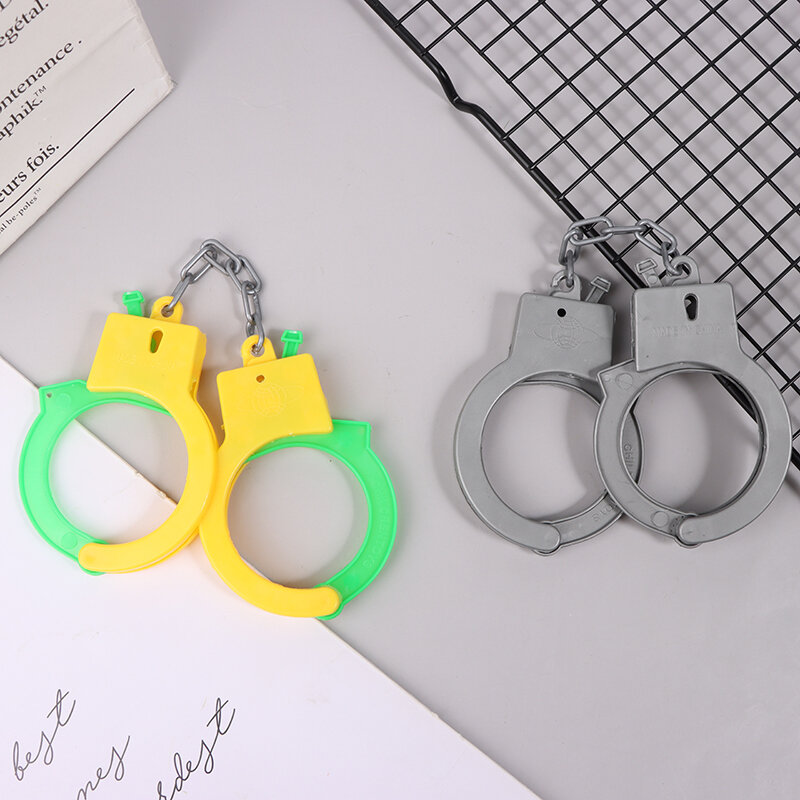 1Pair Handcuffs Toy Kids Role Play Footcuffs Props Party Drama Cosplay Police Cop Officer Costume Dress Up Playing Toys