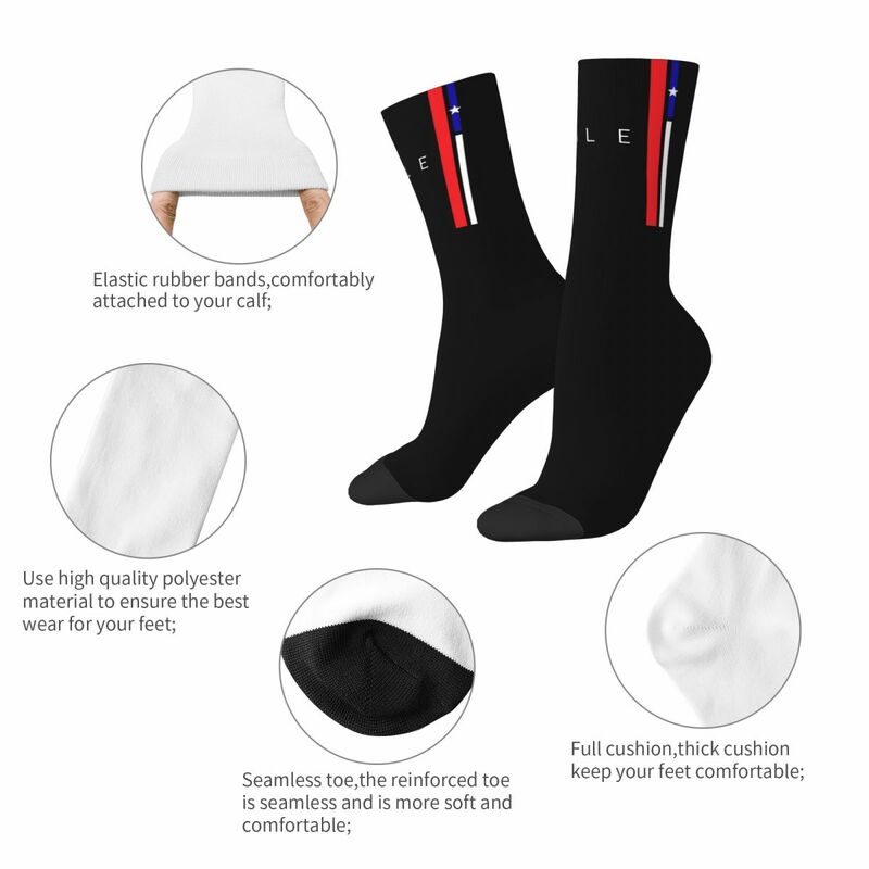 Chaussettes de sport absorbant la transpiration pour homme et femme, chaussettes chaudes et colorées, drapeau du chili, hiver