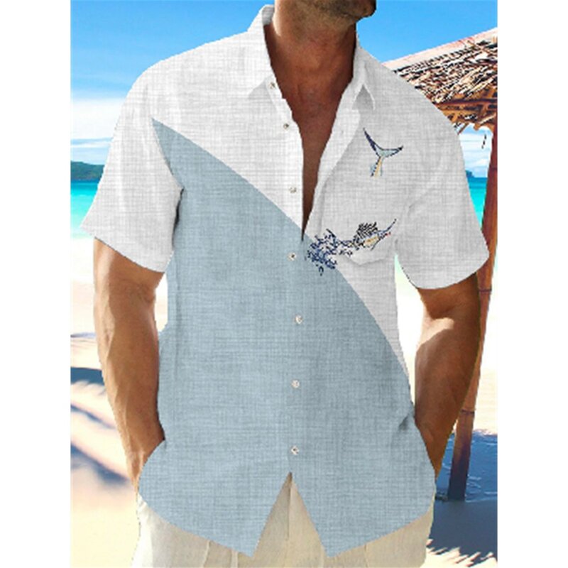 Camicia Casual da uomo camicia hawaiana da uomo estate stampa 3d camicia Casual a maniche corte per uomo abbigliamento camicie traspiranti