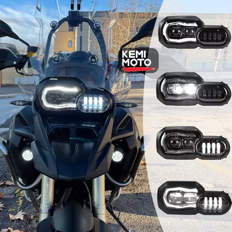 Światła motocyklowe reflektory dla BMW F800GS F800R F700GS F650GS, motory, przygoda, kompletny projektor LED, montaż reflektorów