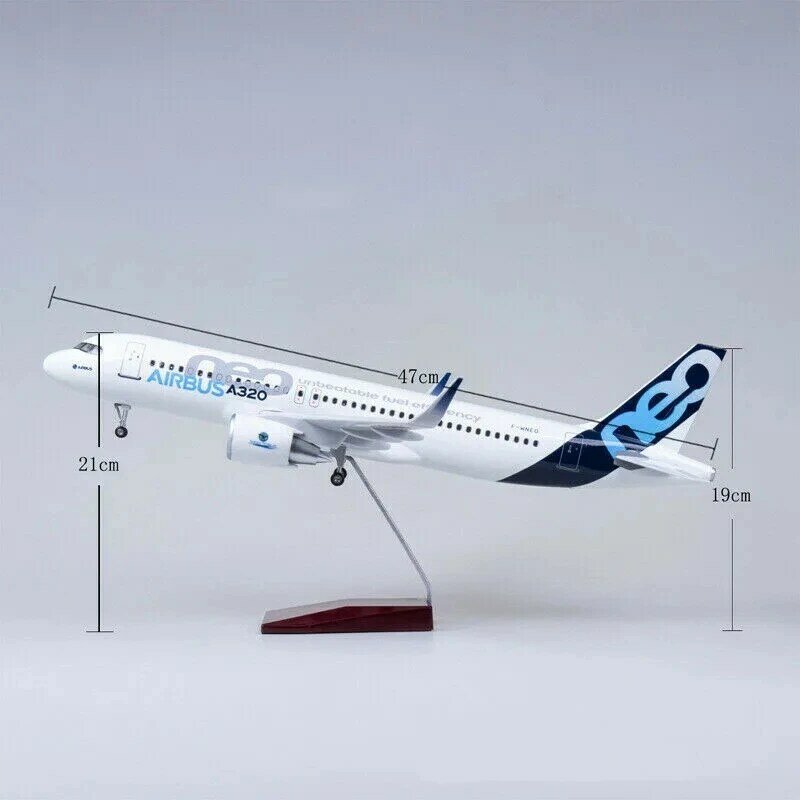 طائرة لعبة طراز A320Neo من Airbus ، طائرة خفيفة وعجلات ، عرض المجموعات ، نموذج أولي ، 47 ، مقياس 1:80