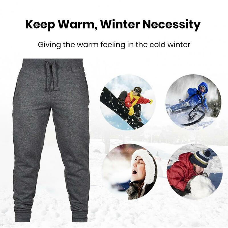 Мужские спортивные брюки, утепленные плюшевые мужские зимние брюки, теплые облегающие спортивные брюки с эластичным поясом и карманами на щиколотке