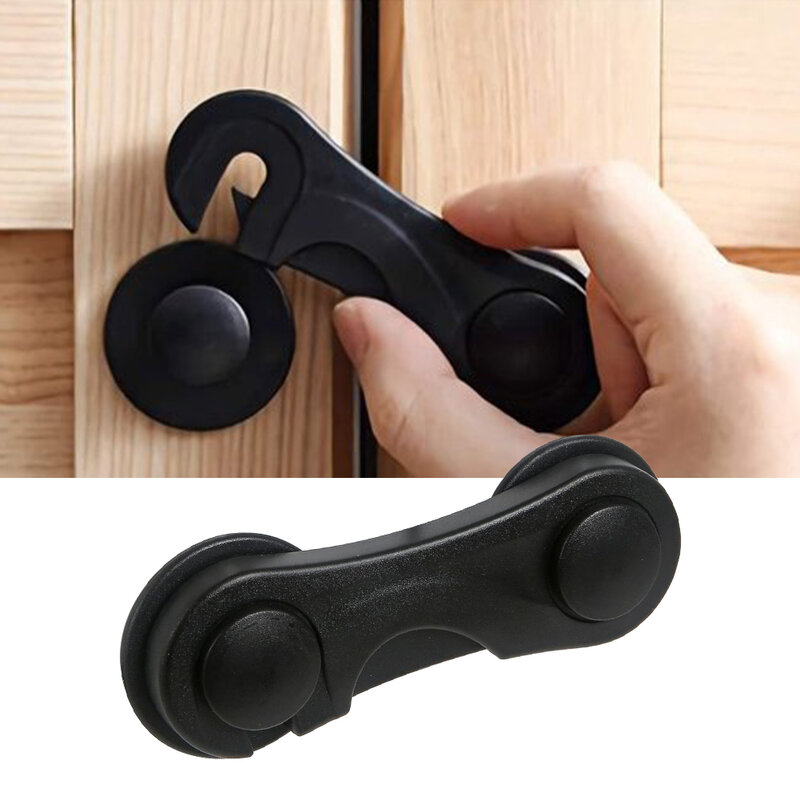 10pcs Durable Cabinet Drawer Black Protective Baby Safety Lock Kitchen Closet Refrigerator Child Proof Home No Drilling Cupboard