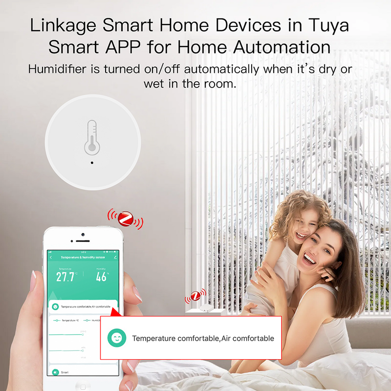 Loginovo-Sensor inteligente de temperatura y humedad para el hogar, Monitor remoto con aplicación para Asistente de Google y Tuya ZigBee Hub