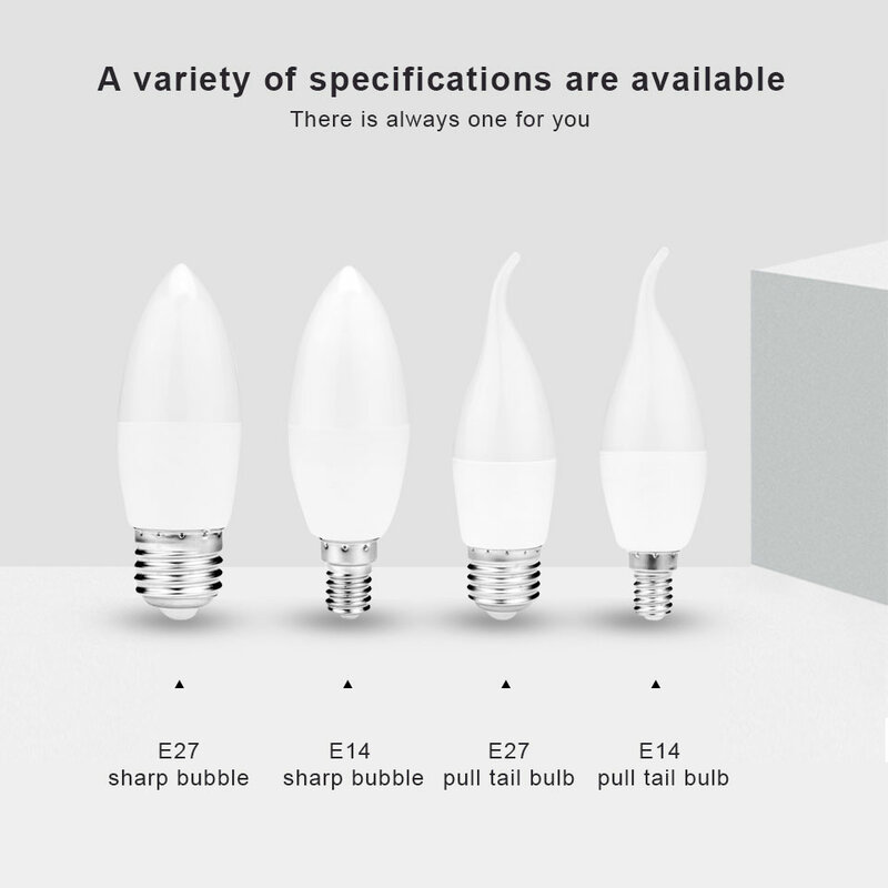 Ampoule LED E14 E27, 1/3/5/8/10 pièces, lumière d'intérieur 3W 6W 9W 12W ac 220v, bougie, décoration de maison, lampe suspendue