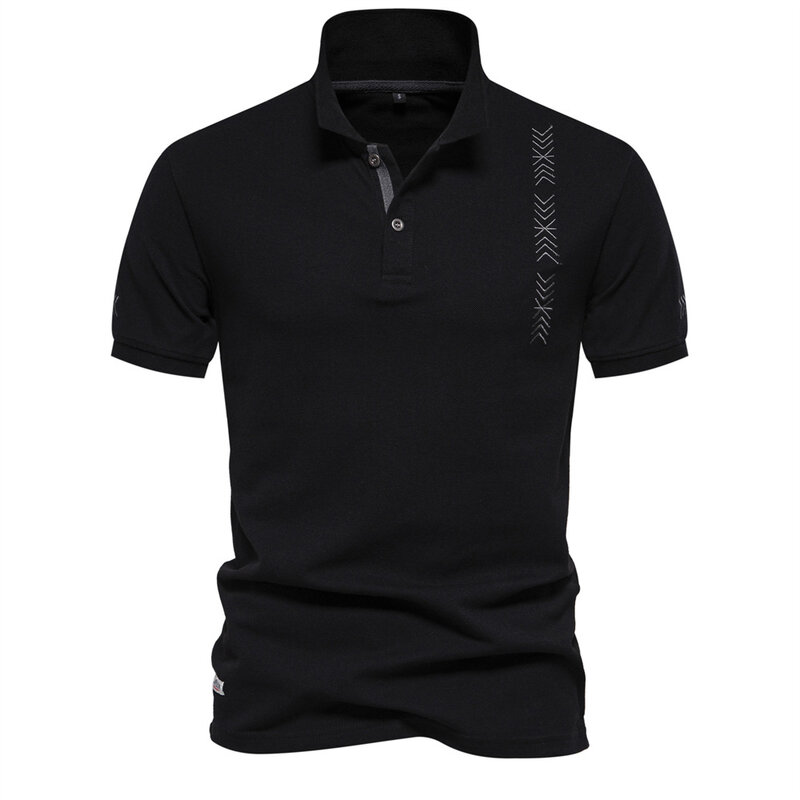 Camiseta de manga corta para hombre, Polo informal de algodón, transpirable, bordado de alta calidad, ropa de verano
