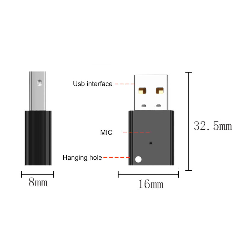 Adaptor USB Bluetooth 5.0 5.3, penguat adaptor Audio nirkabel untuk Radio mobil pemutar MP3 tanpa kabel