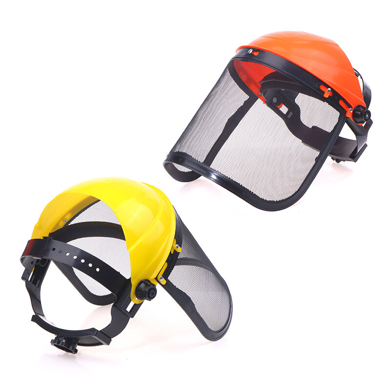 Casco de seguridad para recortadora de césped de jardín, máscara protectora de malla facial completa para tala, desbrozadora, protección forestal