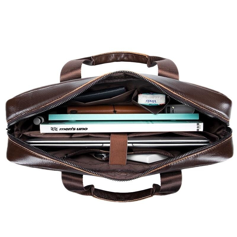 Деловой портфель из натуральной кожи для мужчин, Роскошная сумочка на плечо, мессенджер для ноутбука 15,6 дюйма