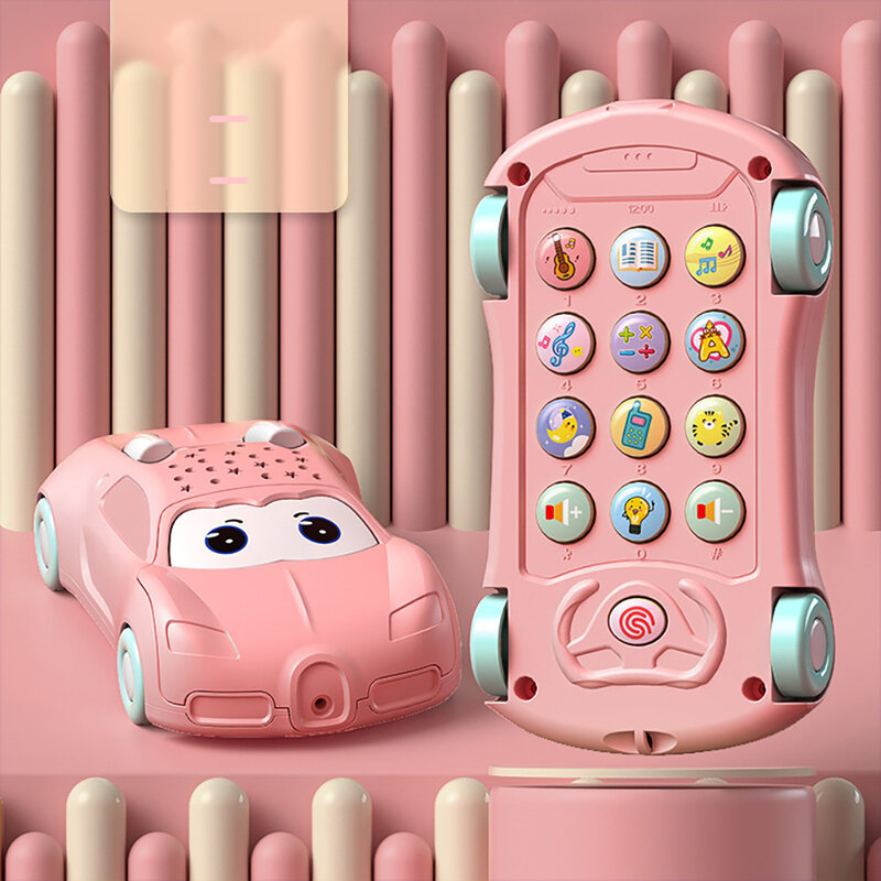 Proiezione musicale giocattoli per telefoni cellulari macchina per la storia del cellulare a forma di auto giocattoli musicali regali di compleanno per ragazze dei ragazzi