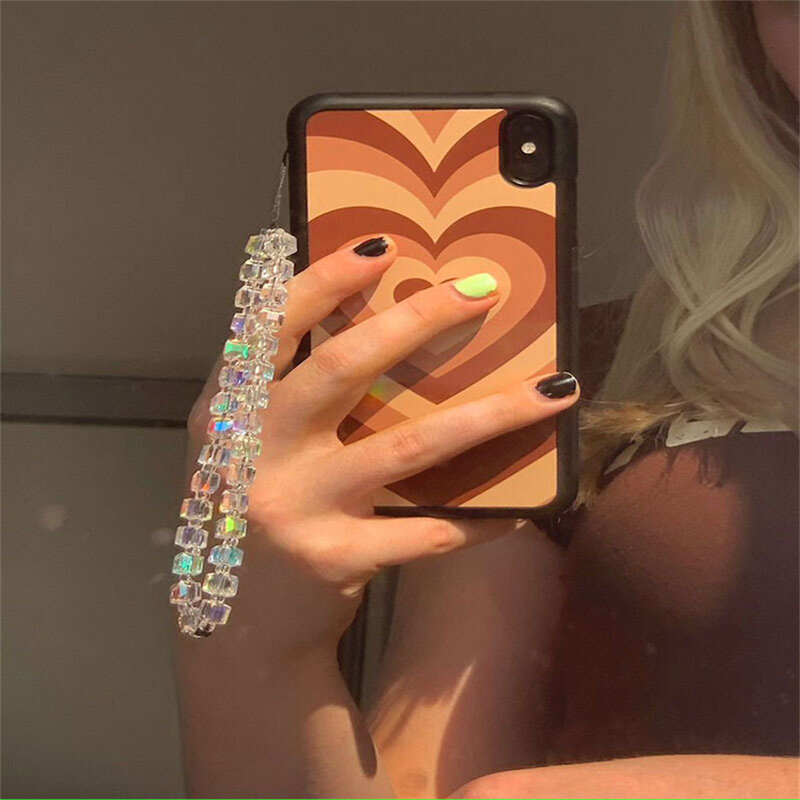 Y2k trend ige Handy-Gurt Telefon Charm Lanyard Kristall perlen mobile Kette Telefon Gurt Schmuck für Frauen Anti-Lost Lanyard Geschenk