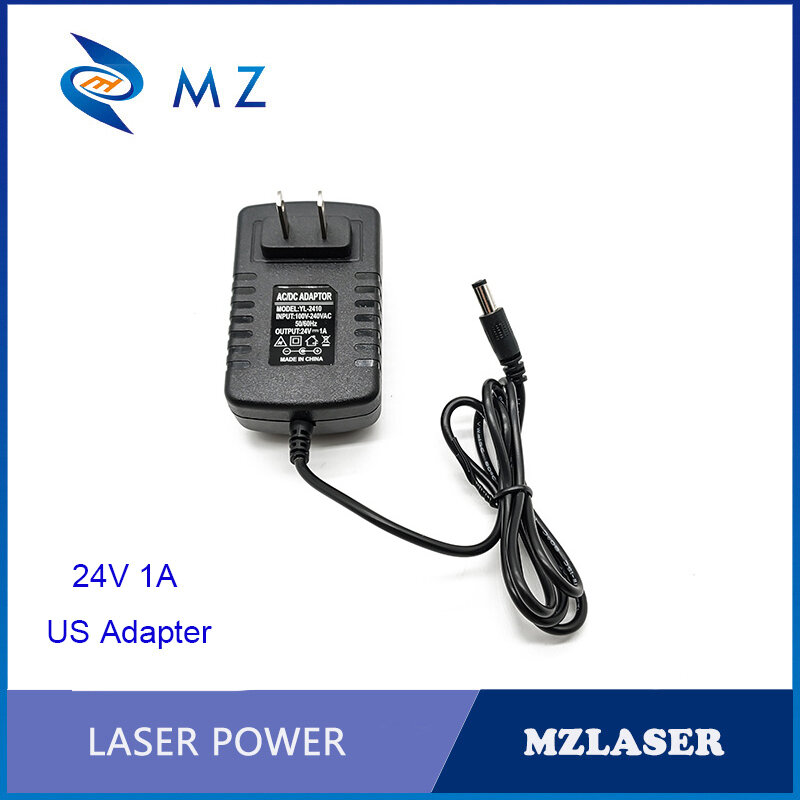 Adaptador de Alimentação Americano para Módulo Laser, Adaptador EUA, Alta Qualidade, 24V, 1A, 1000mA