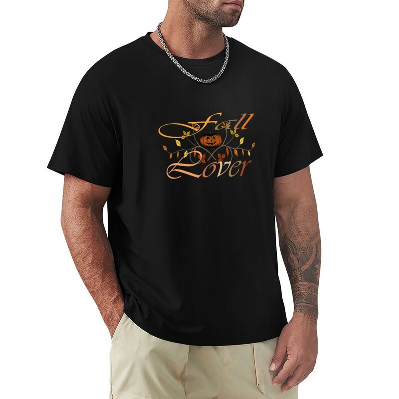 Осенняя Дизайнерская футболка с изображением влюбленных тыквы, черные топы большого размера, мужские футболки с графическим рисунком