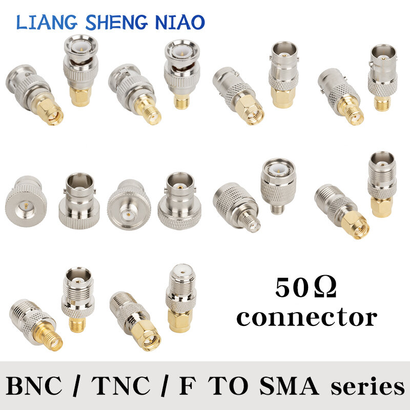 SMA-TNC 수 플러그 및 암 잭, BNC-SMA RF 동축 어댑터 커넥터, 테스트 컨버터, 황동 F 암-SMA 수 플러그, 1 개