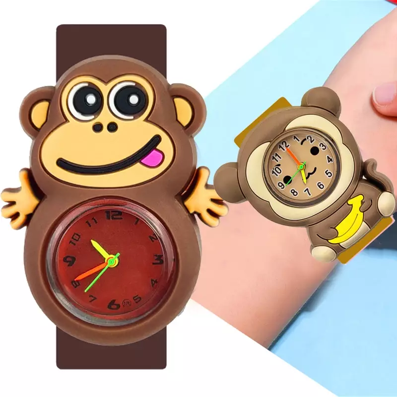 Relógio floresta king tigre leão, crianças, presente de natal, brinquedo, bebê, pulseira macaco, aprendizado de tempo, relógios para meninos e meninas