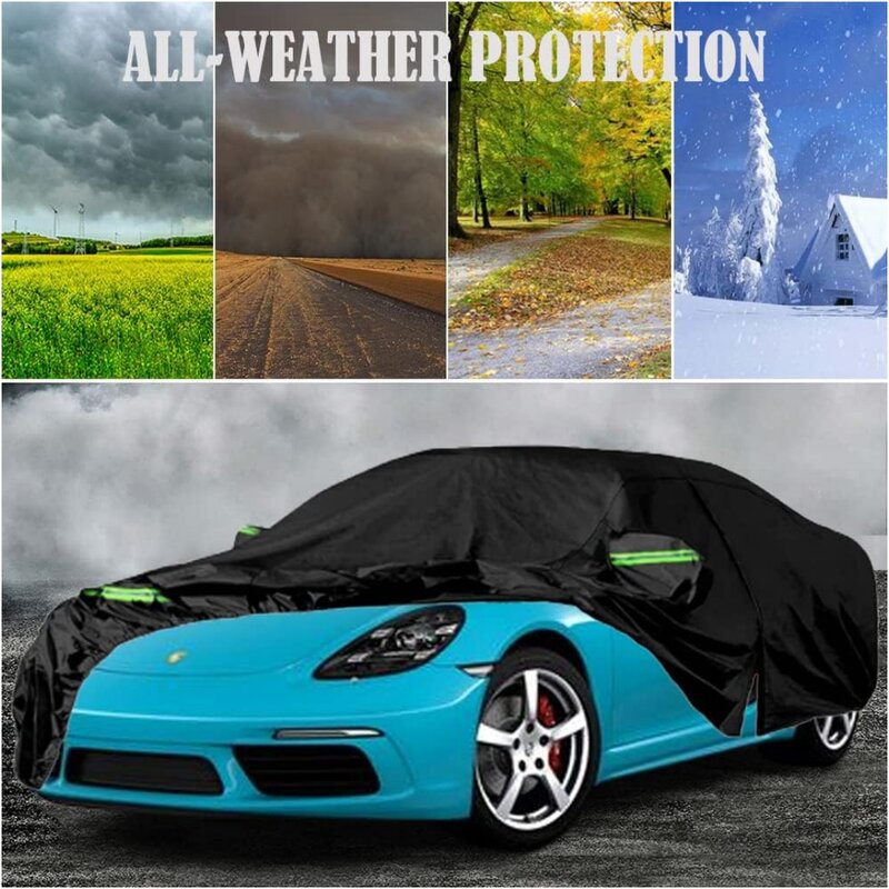 Capas de carro impermeáveis com zíper, chuva e neve, personalizadas para Porsche 718 Boxster e Cayman, porta UV, 2010-2024