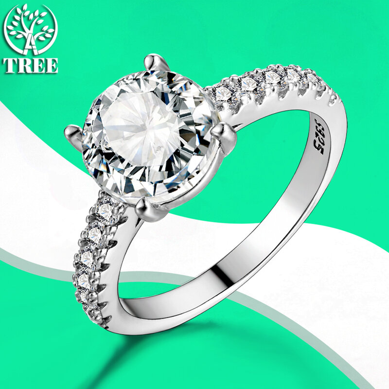 3ct 9mm D Color Moissanite Ring s925 Sterling Sliver Diamond Cocktail Rings Engagement Wedding Bands for Women Fine Jewelry Gift