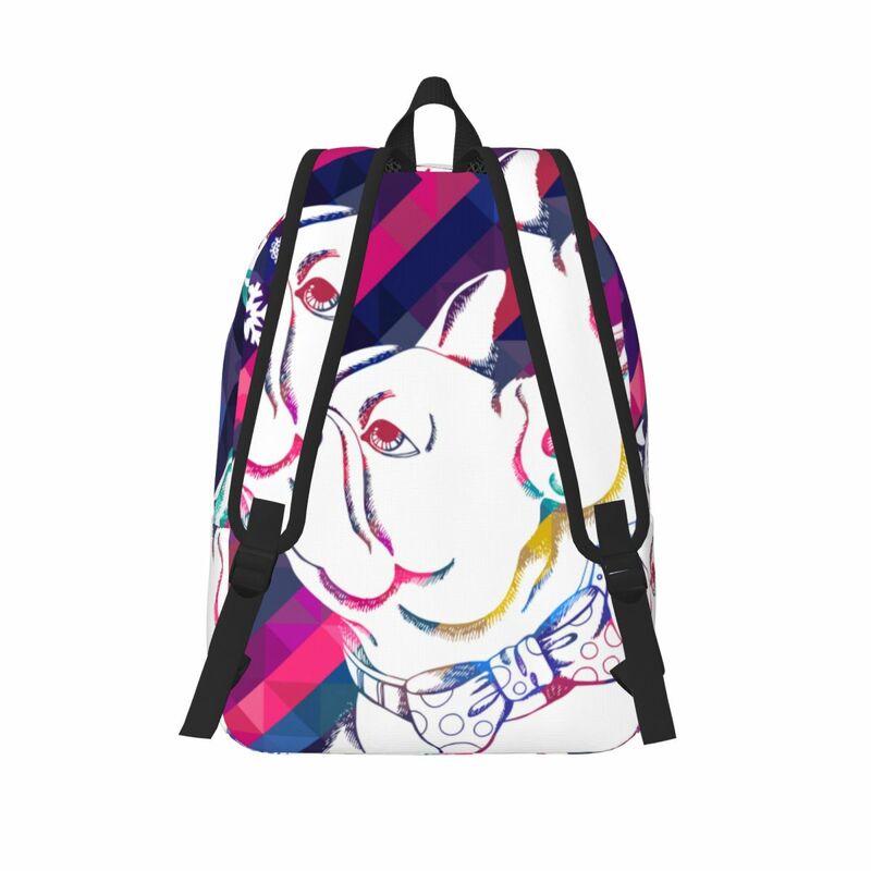 Buldogue francês mochila ilustração zodíaco, mochila laptop de grande capacidade, estudante escolar masculino e feminino
