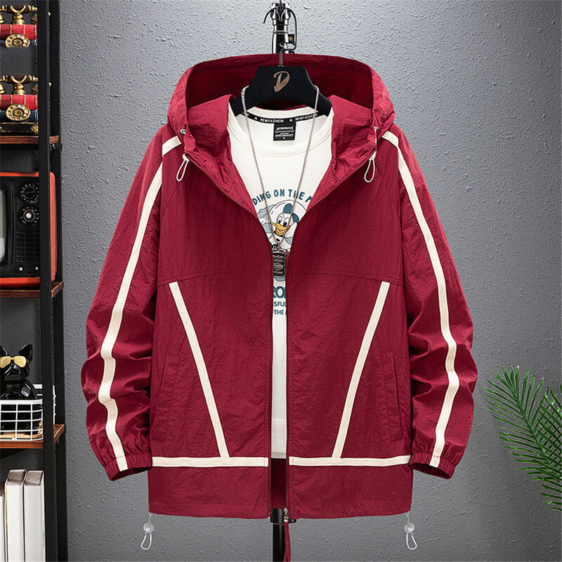2024 Summer Thin Jacket Men Sun-protective Jackets Plus Size 9XL Fashion Casual Patchwork Coats Thin Clothes
