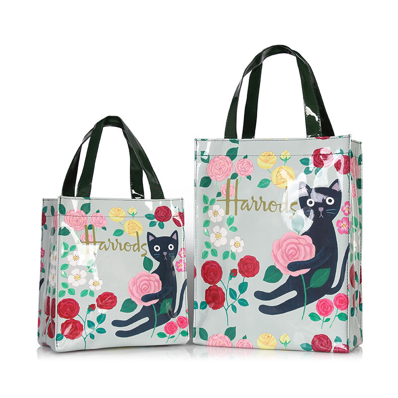 Лондонский стиль ПВХ Многоразовые хозяйственные кошельки большой экологичный цветок женская сумка для покупок летняя Водонепроницаемая пляжная сумка