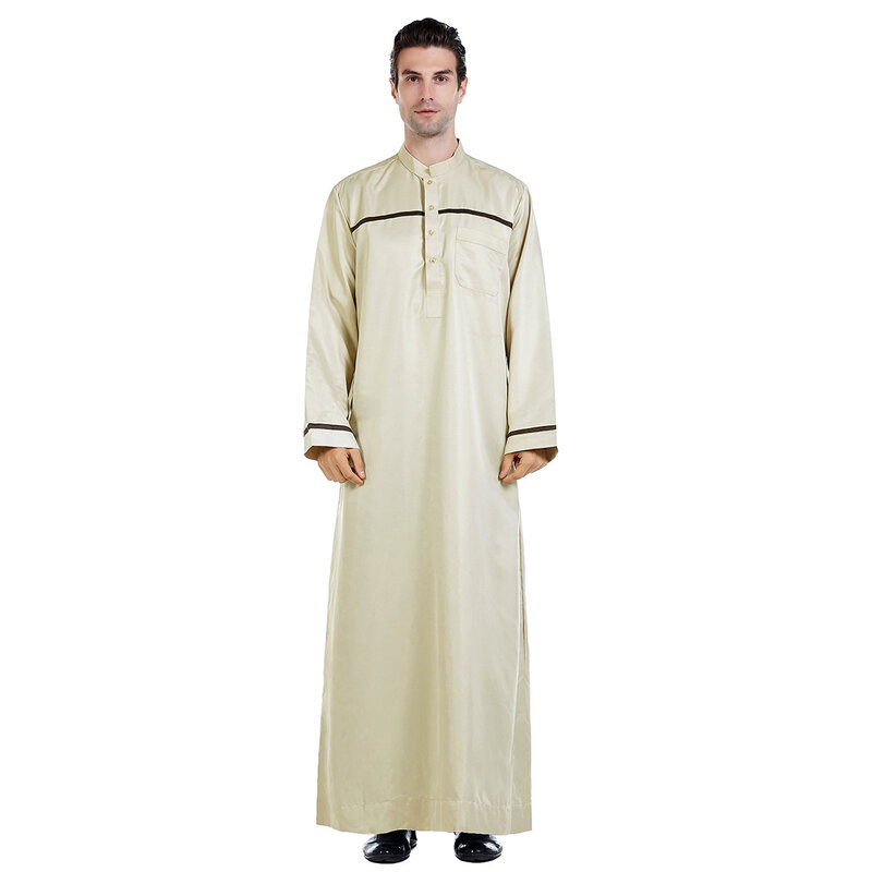 Abaya – Robe musulmane à manches longues pour homme, vêtement islamique, ample, arabe, arabie saoudite, Jubba Thobe