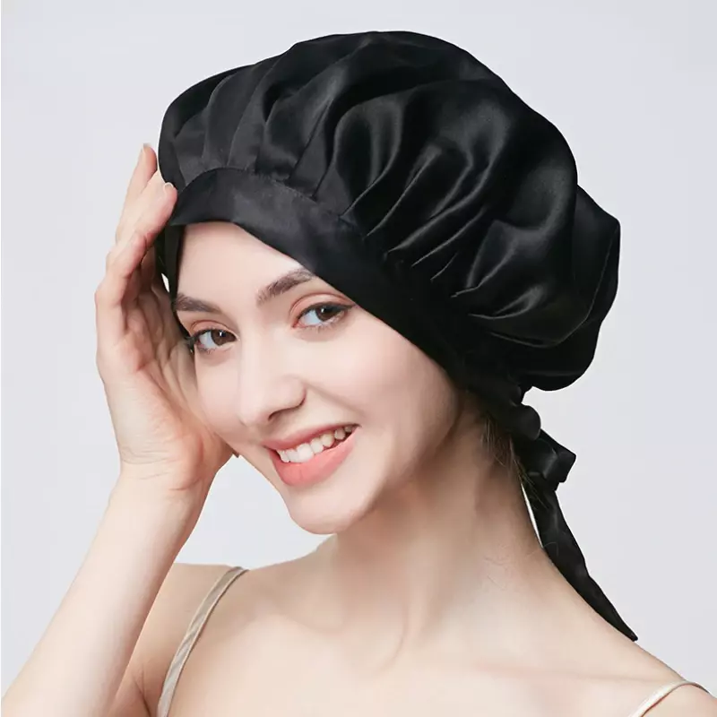 Copricapi per capelli in pura seta per donna berretto da notte cappellino da notte in seta naturale di lusso cappellini da notte cappellini protezione per capelli turbante