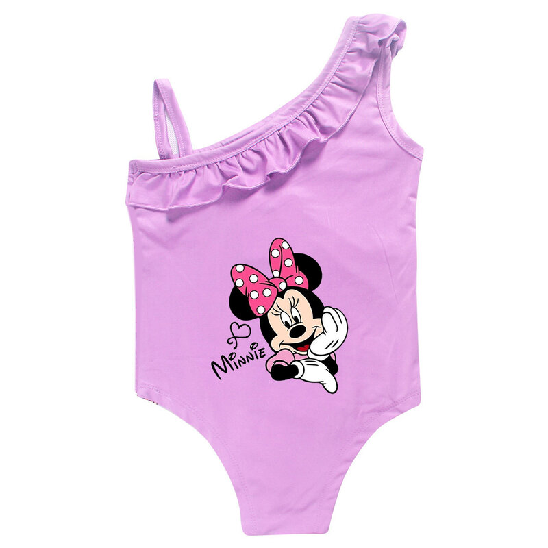Mickey Minnie Mouse baju renang bayi balita, satu potong pakaian renang anak perempuan 2-9 tahun
