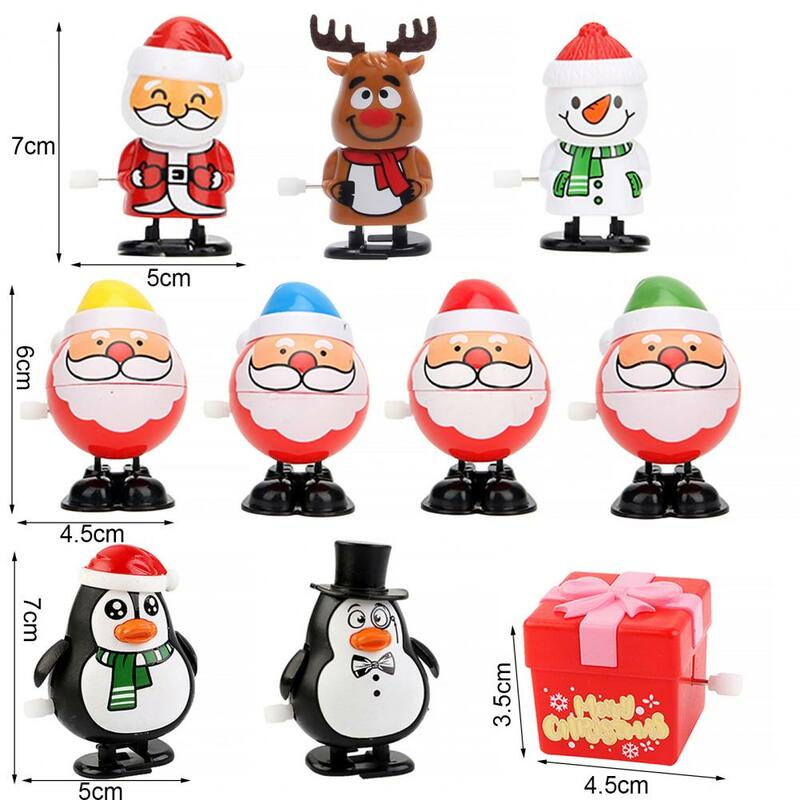 Mainan Natal bentuk Santa mainan melompat angin bertema Natal dekorasi stoking Natal mainan angin untuk hadiah anak-anak