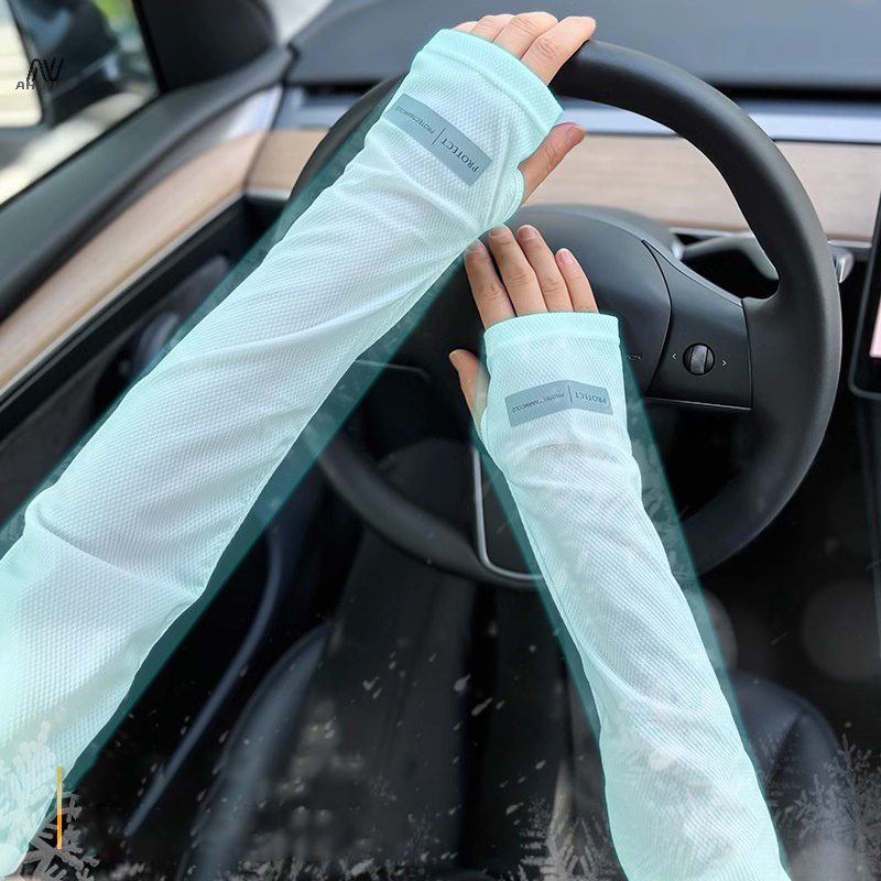 Mangas de hielo de gran tamaño para mujer, Mangas de protección solar para conducir al aire libre, verano, 1 par