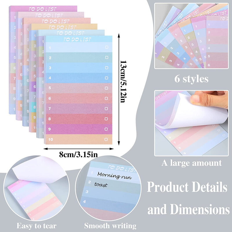 Aleatório arco-íris Memo Pad para Scrapbooking, DIY Material decorativo, colagem Journaling, 1pc
