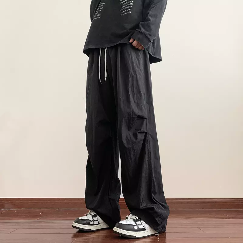 2024 Spring Men Casual Wide-Leg Pants Korean Version Y2k Streetwear Hip Hop  Fashion Trousers Sweatpants Harajuku Trousers