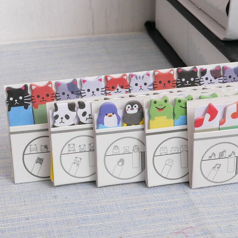 Desenhos animados novos mini estudantes gato preto material de escritório kawaii papelaria n vezes adesivos notas animais criativos adesivos