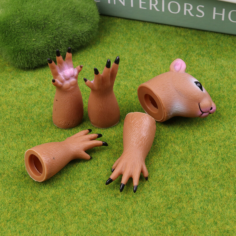 One Set Squirrel Finger Hand Puppet, Brinquedos Novidade para Crianças, Festa de Aniversário, Cosplay, Plaything Gift